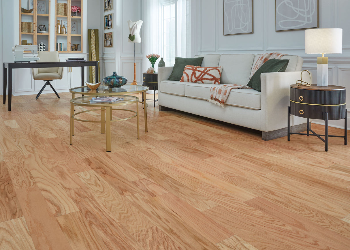 3/8 in. Red Oak Ridge Quick Click Prefinished Engineered Hardwood Flooring 5.38 in. Wide