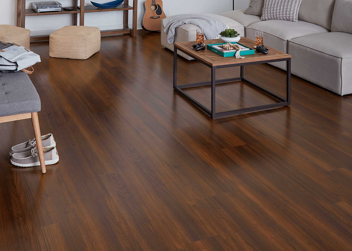 8mm w/pad Revere Oak Waterproof Rigid Vinyl Plank Flooring 8.98 in. Wide x 72 in. Long