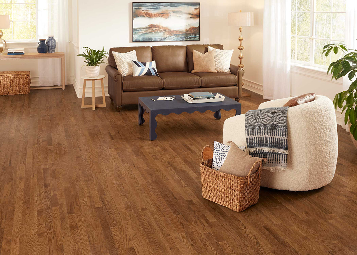 3/4 in. English Brown Oak Prefinished Solid Hardwood Flooring 2.25 in. Wide