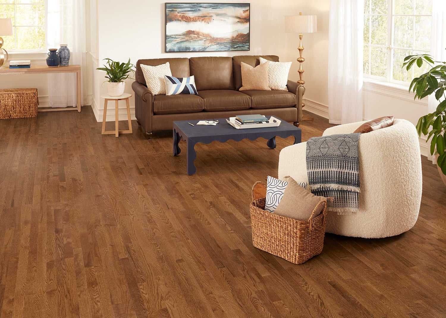 3/4 in. English Brown Oak Prefinished Solid Hardwood Flooring 2.25 in. Wide