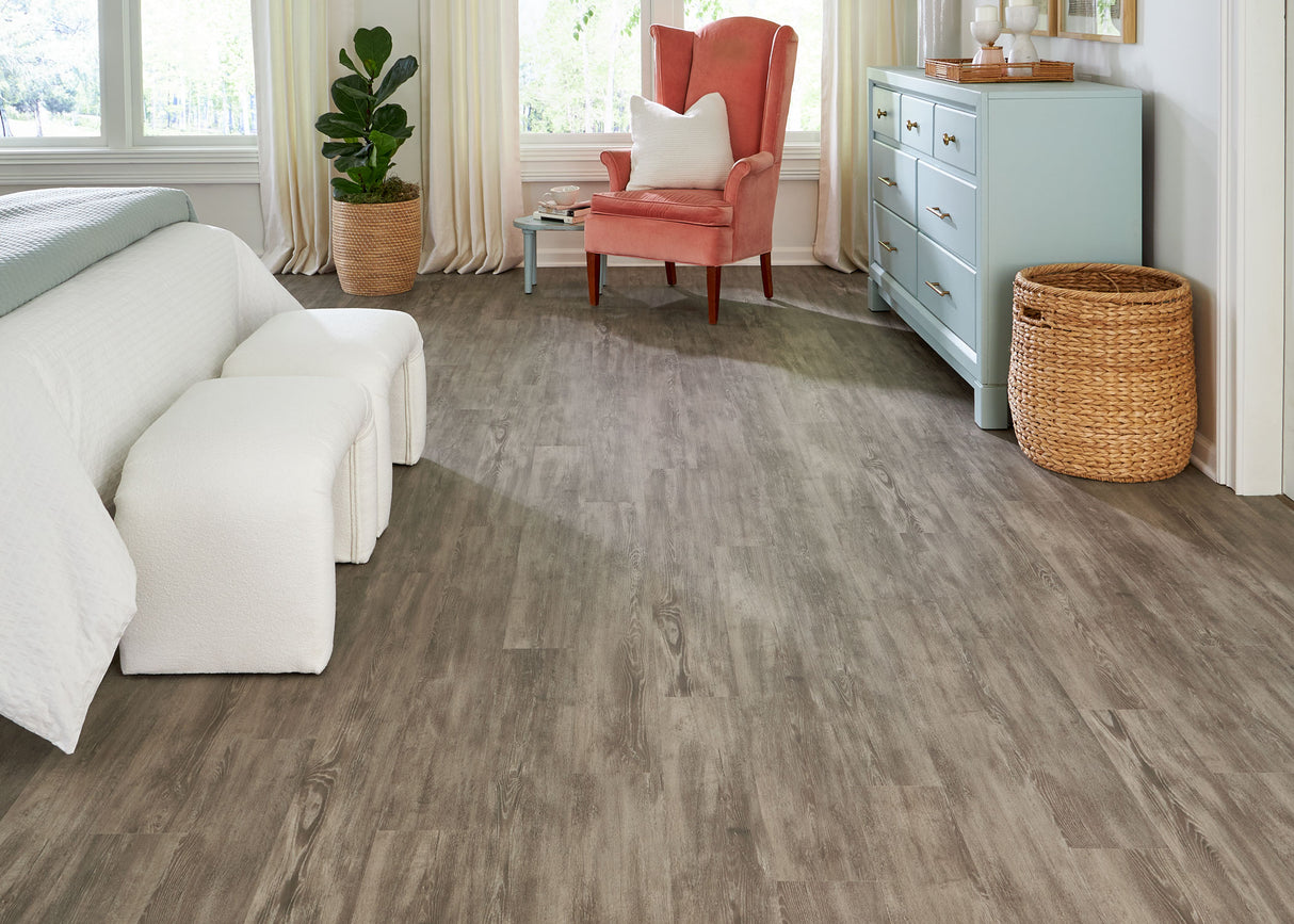 5mm w/pad Sandston Oak Waterproof Rigid Vinyl Plank Flooring 5.75 in. Wide x 48 in. Long