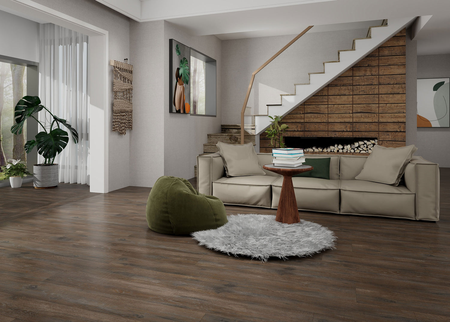 6mm w/pad Serene Garden Oak Waterproof Rigid Vinyl Plank 7.09 in. Wide x 48 in. Long