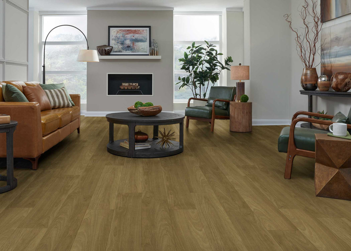 8mm w/pad Mission Beach Oak Waterproof Rigid Vinyl Plank Flooring 8.74 in. Wide x 60 in. Long