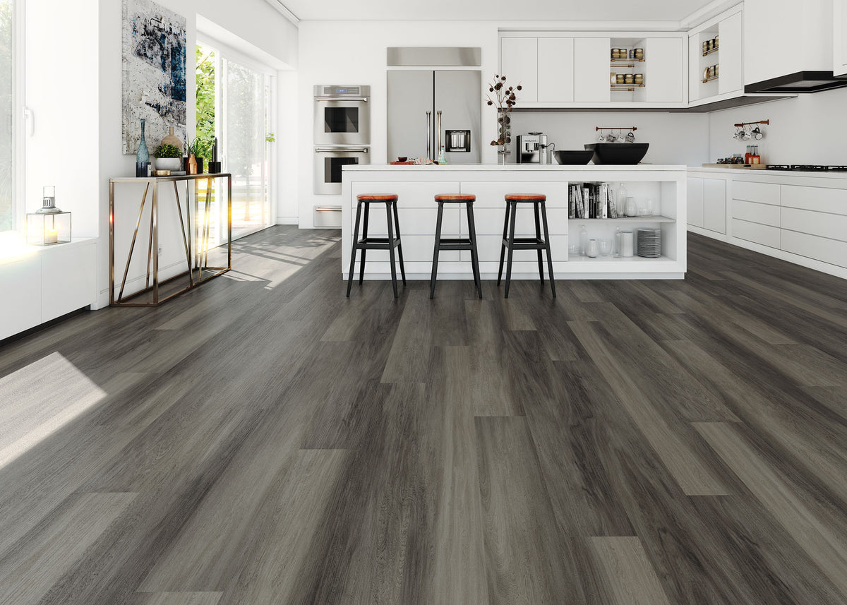 6mm w/pad Stormy Glen Oak Waterproof Rigid Vinyl Plank Flooring 7.56 in. Wide x 60 in. Long