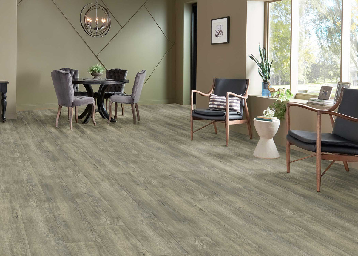 8mm w/pad Duskwood Hickory Waterproof Rigid Vinyl Plank Flooring 8.86 in. Wide x 60 in. Long