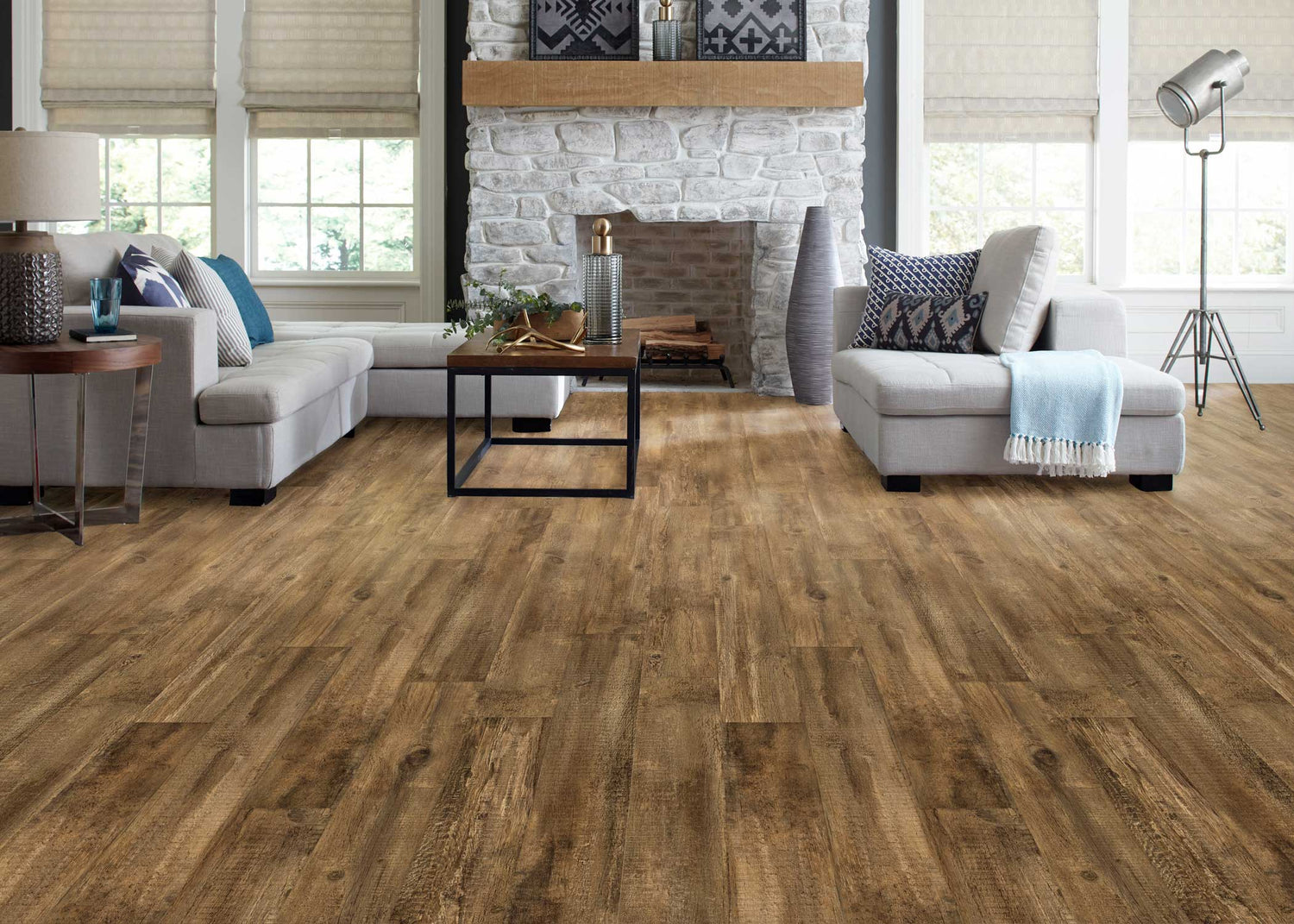 5mm w/pad Rustic Trail Oak  Waterproof Rigid Vinyl Plank Flooring 7 in. Wide x 48 in. Long