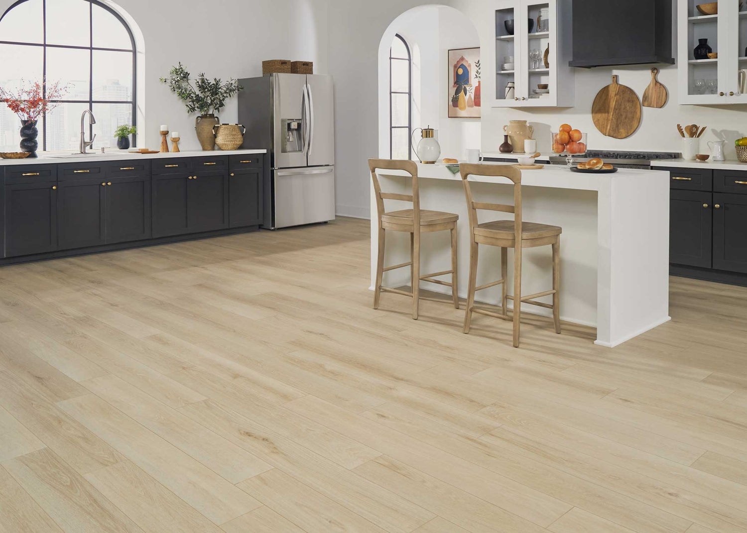 8mm w/pad Goldfinch Oak Water-Resistant Hybrid Resilient Flooring 6.97 in. Wide x 50.79 in. Long