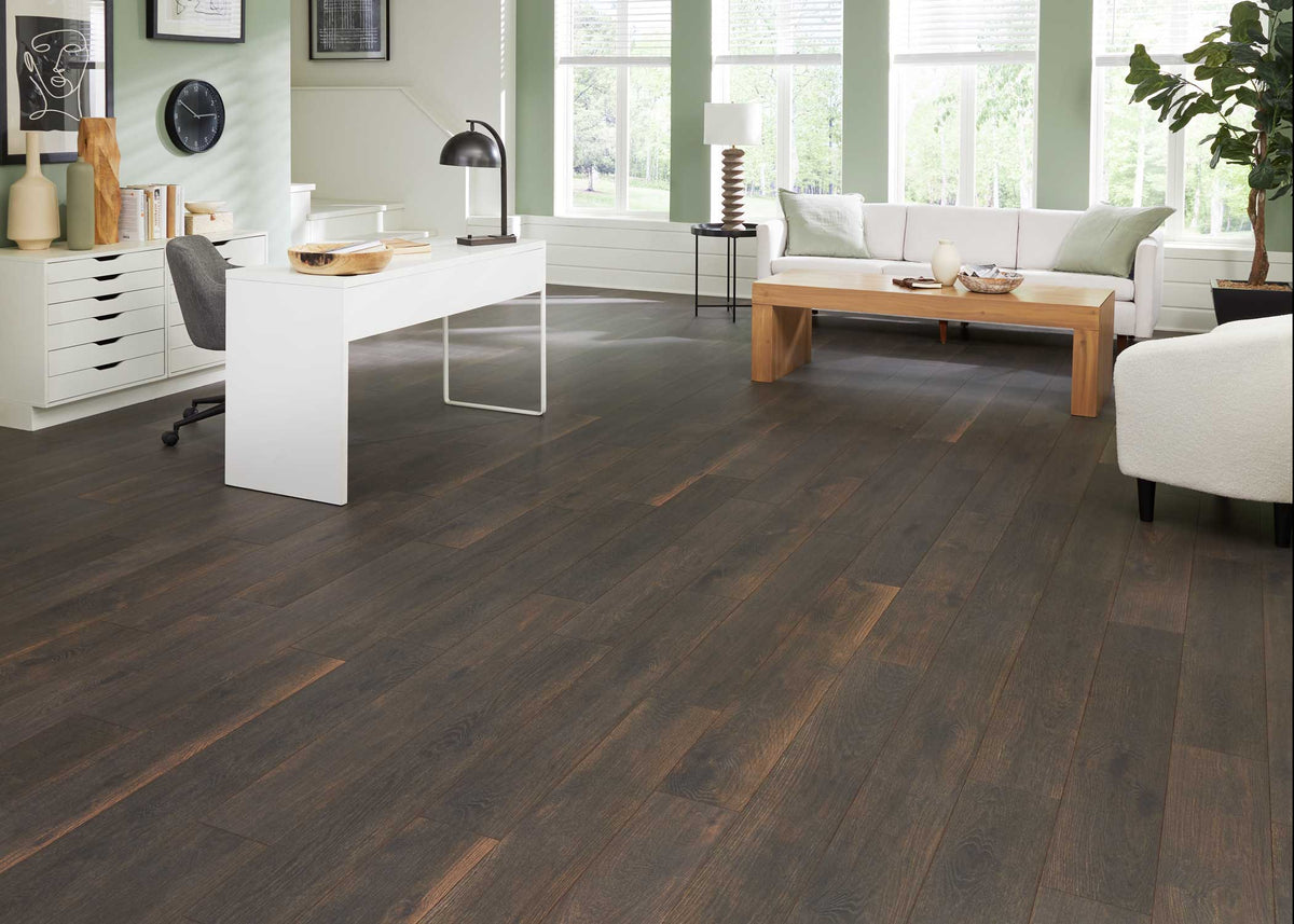 8mm w/pad Pendragon Peak Oak Water-Resistant Hybrid Resilient Flooring - Sample