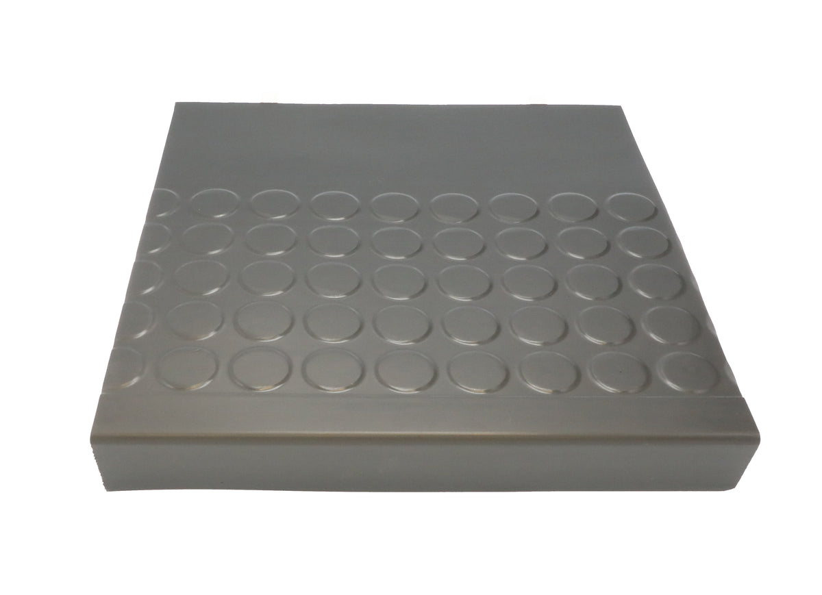 Rubber Raised Circular Stair Tread Square Nose 12.63" x 48" Charcoal