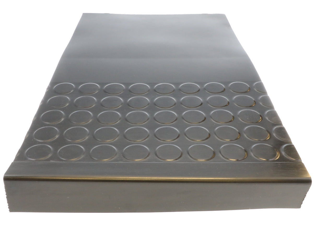 Rubber Raised Circular Stair Tread and Riser Square Nose 20.44" x 72" Black