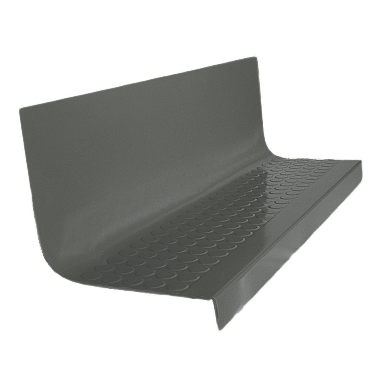 Rubber Raised Circular Stair Tread and Riser Square Nose 20.44" x 72" Charcoal