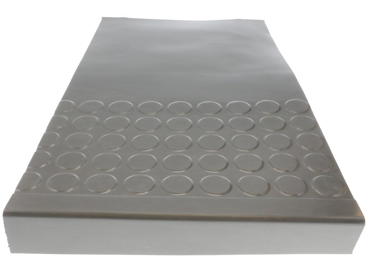 Rubber Raised Circular Stair Tread and Riser Square Nose 20.44" x 72" Charcoal