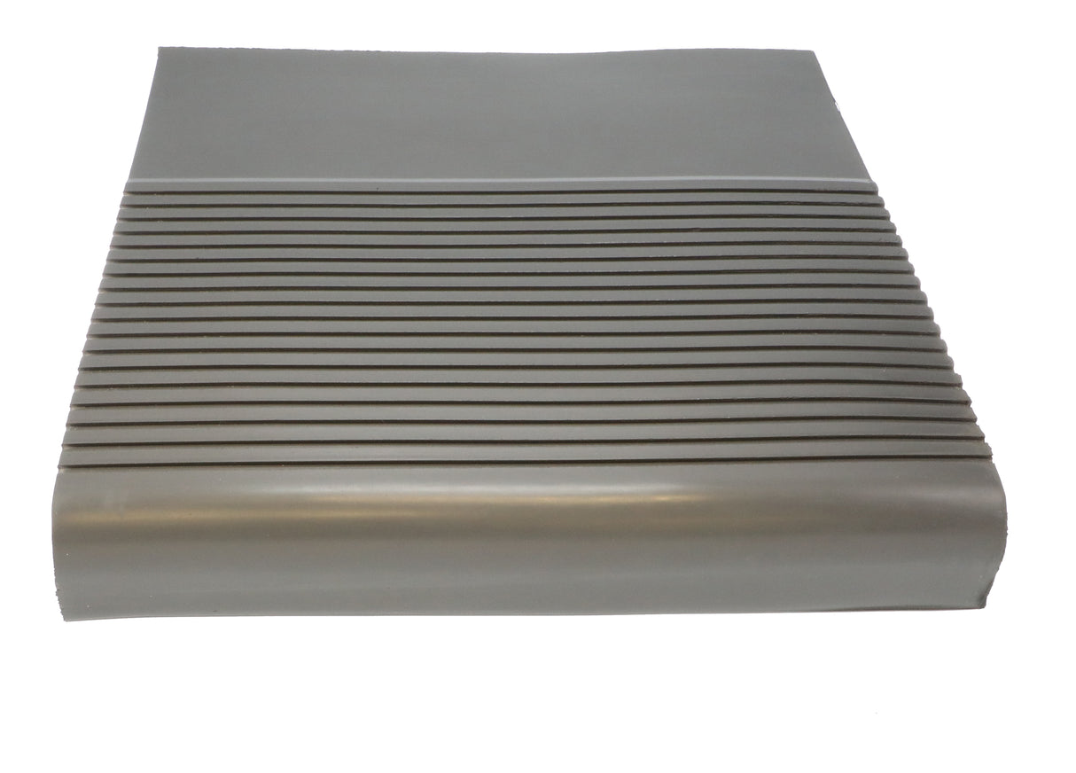 Rubber Light Duty Rib Design Stair Tread Round Nose 12.63" x 48" Charcoal