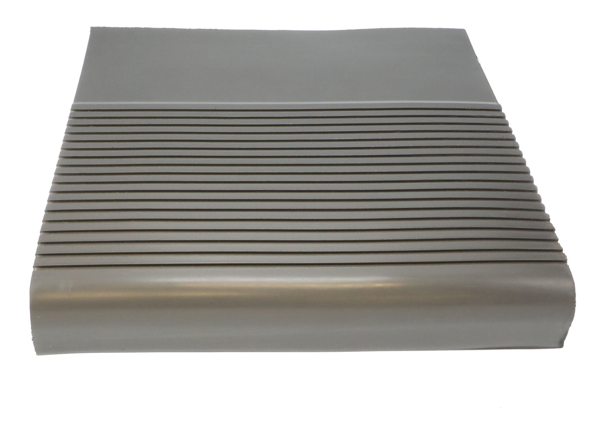 Rubber Light Duty Rib Design Stair Tread Round Nose 12.63" x 48" Charcoal