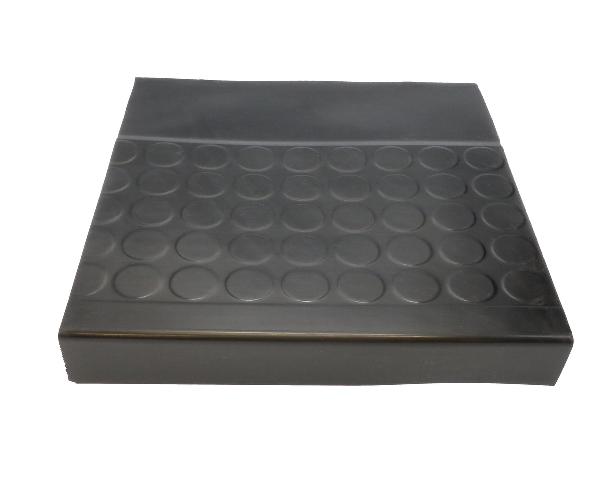 Rubber Low Profile Raised Circular Stair Tread Square Nose 12.25"x 48" Black