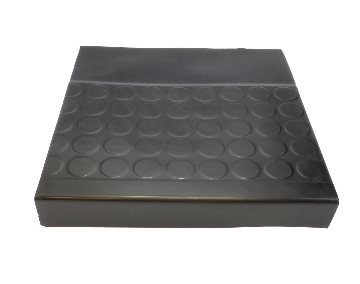 Rubber Low Profile Raised Circular Stair Tread Square Nose 12.25"x 48" Black