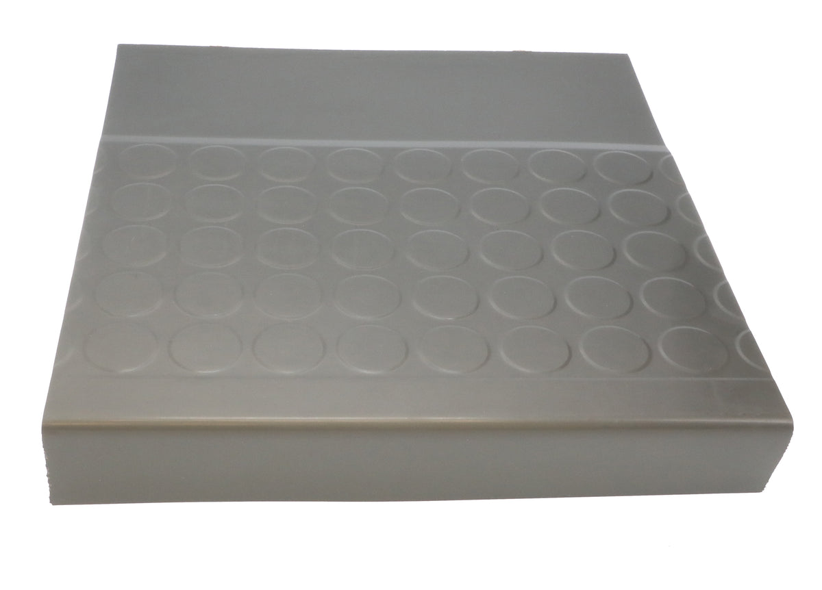 Rubber Low Profile Raised Circular Stair Tread Square Nose 12.25"x 48" Charcoal