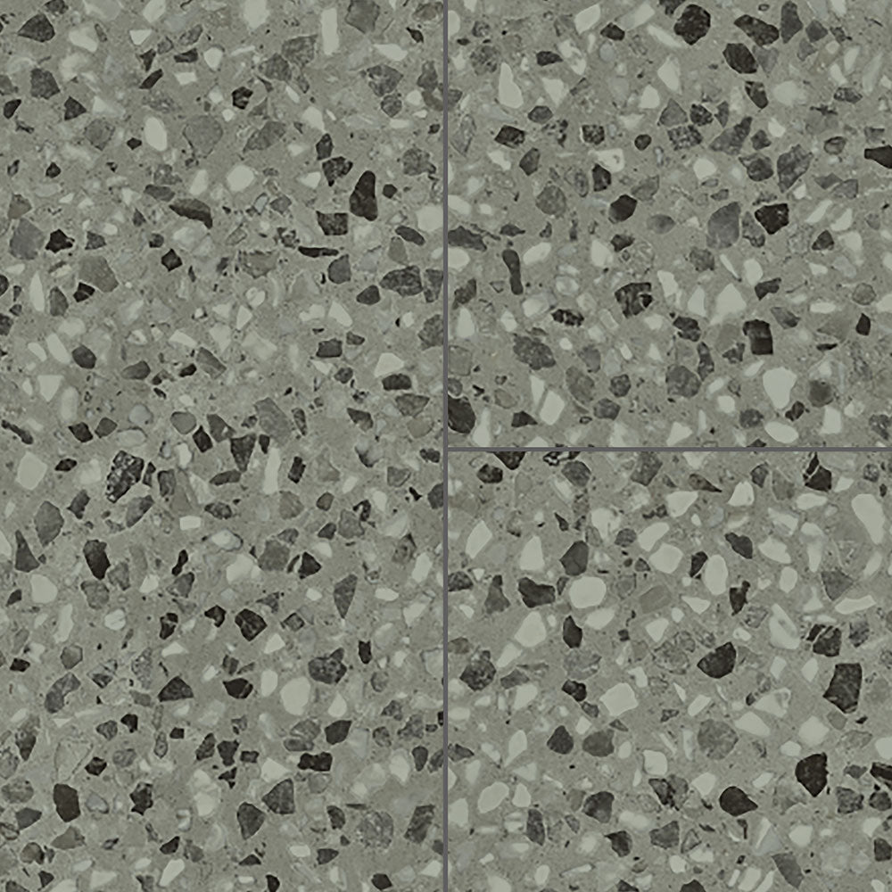 7mm w/pad Grigio Terrazzo TruGrout Waterproof Rigid Vinyl Tile Flooring 12 in. Wide x 48 in. Long