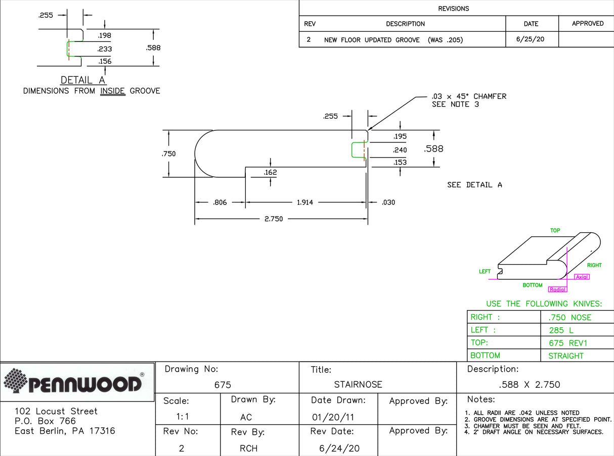 Prefinished East Village Chevron Distressed 5/8 in. Thick x 2.75 in. Wide 6.5 ft. Length Stair Nose