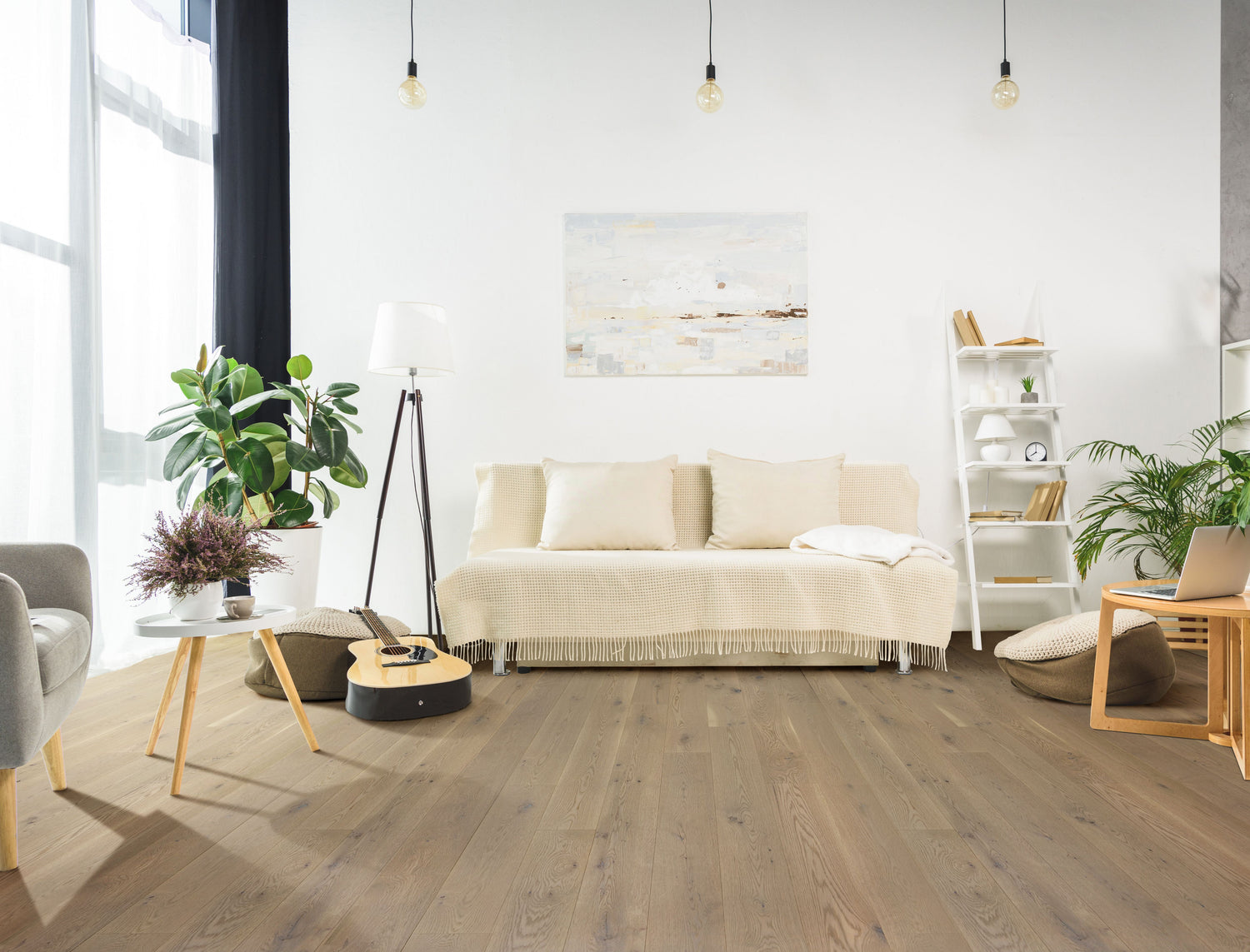 5/8 in. Vienna White Oak Prefinished Engineered Hardwood Flooring 7.5 in. Wide