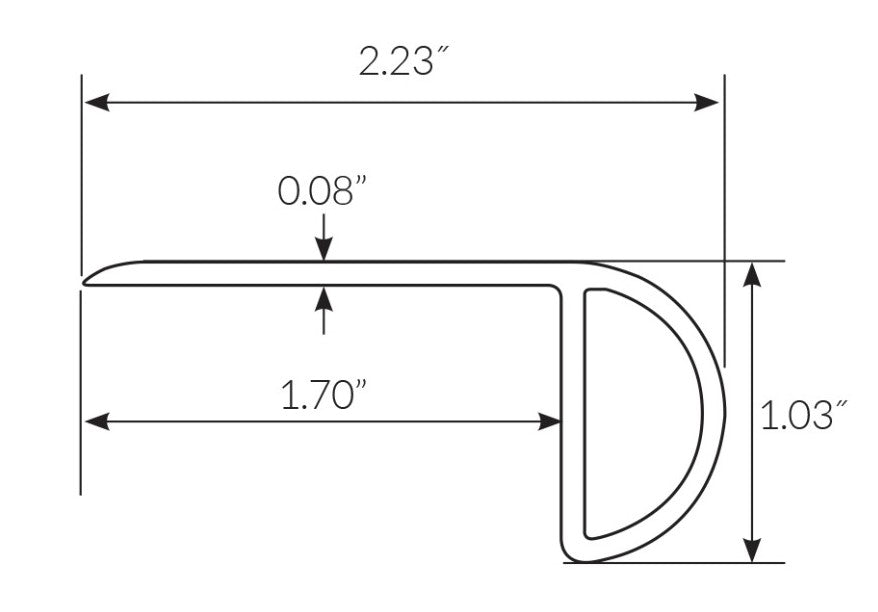 Golden Chestnut Waterproof Laminate 1 in. Thick x 2.25 in. Wide x 7.5 ft. Length Stair Nose