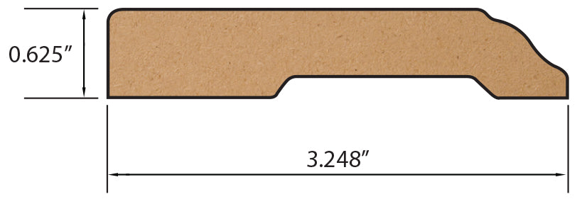 Heard County Hickory Laminate 3-1/4 in. Tall x 0.63 in. Thick x 7.5 ft. Length Baseboard