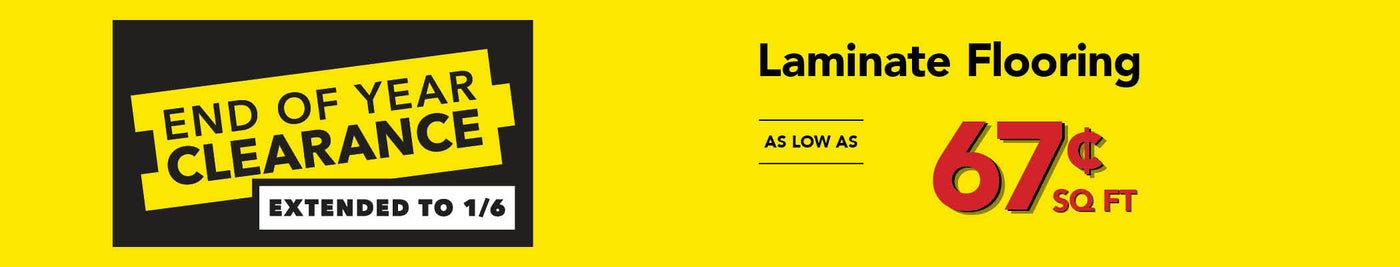 Laminate flooring as low as 67¢ square foot