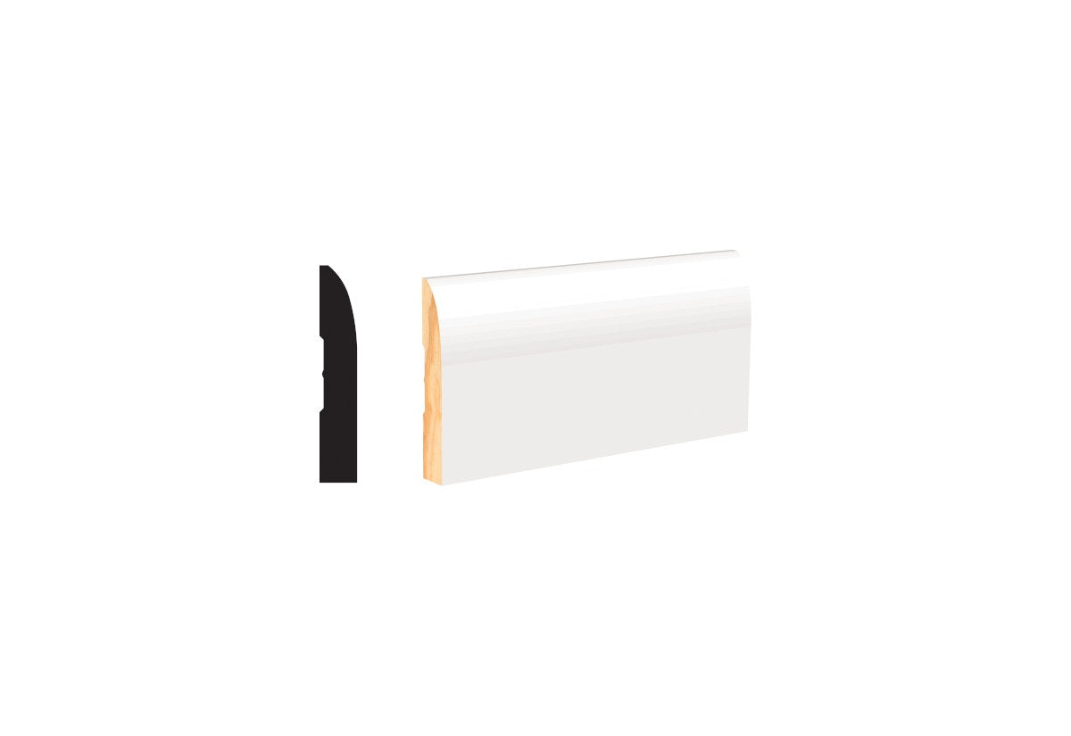 WM713 PFJ 9/16 in. Thick x 3-1/4 in. Tall x 8 ft. Length White Baseboard