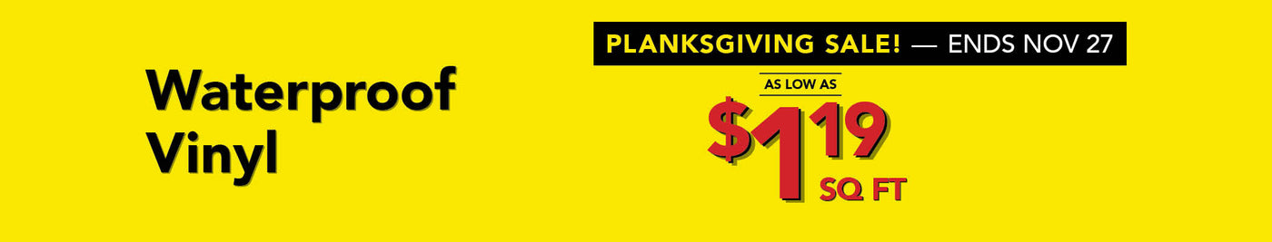 Waterproof vinyl as low as $1.19 per square foot