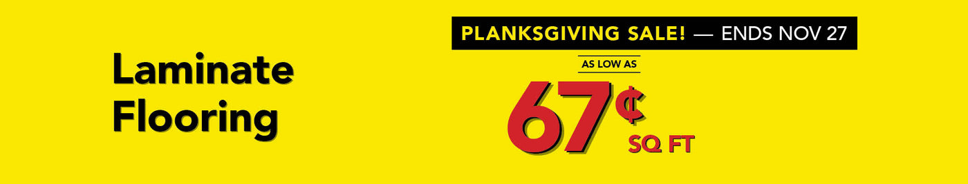 Laminate flooring as low as 67 cent per square foot