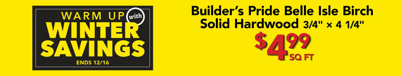 builder's pride belle isle birch solid hardwood $4.99 per square foot