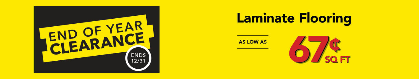 End Of Year Clearance Laminate Flooring as low as 67¢ per square foot