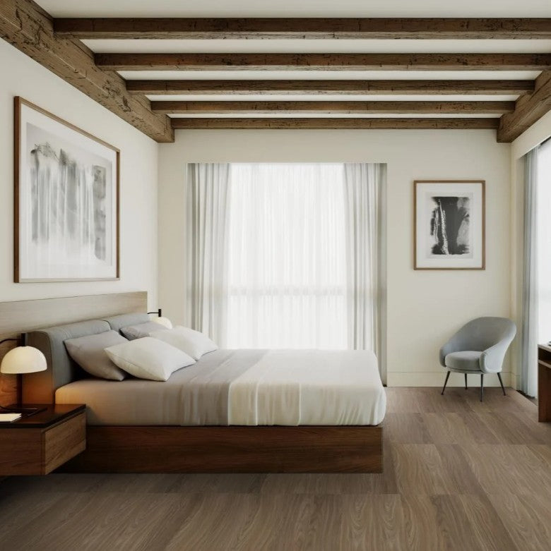 2mm Biscuit Oak Waterproof Glue Down Luxury Vinyl Plank 6 in. Wide x 47 in. Long