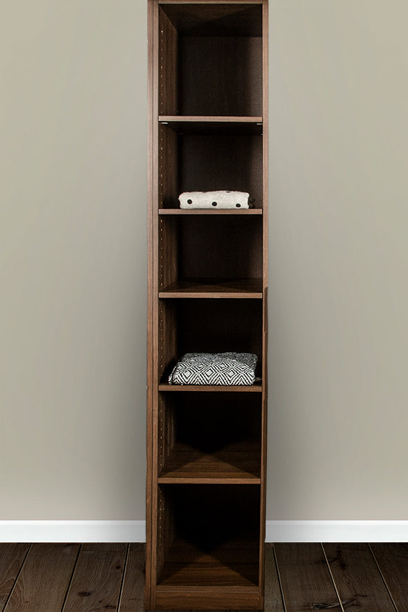 15 in. Wide x 24 in. Deep x 84 in. Tall - Walnut 5 Shelf Closet