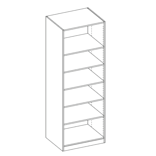 30 in. Wide x 24 in. Deep x 84 in. Tall - White 5 Shelf Closet