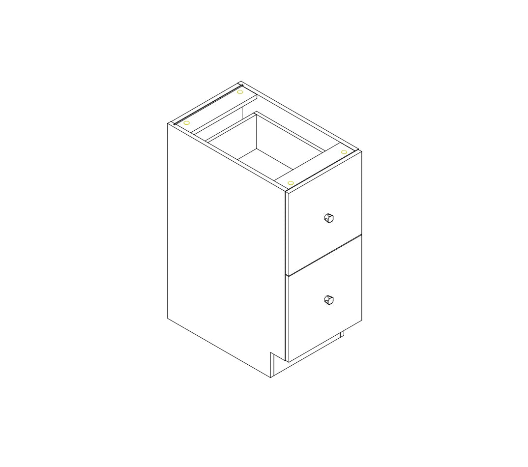 15 in. Wide x 24 in. Deep x 34.5 in. Tall - Walnut 2 Drawer Closet Cabinet