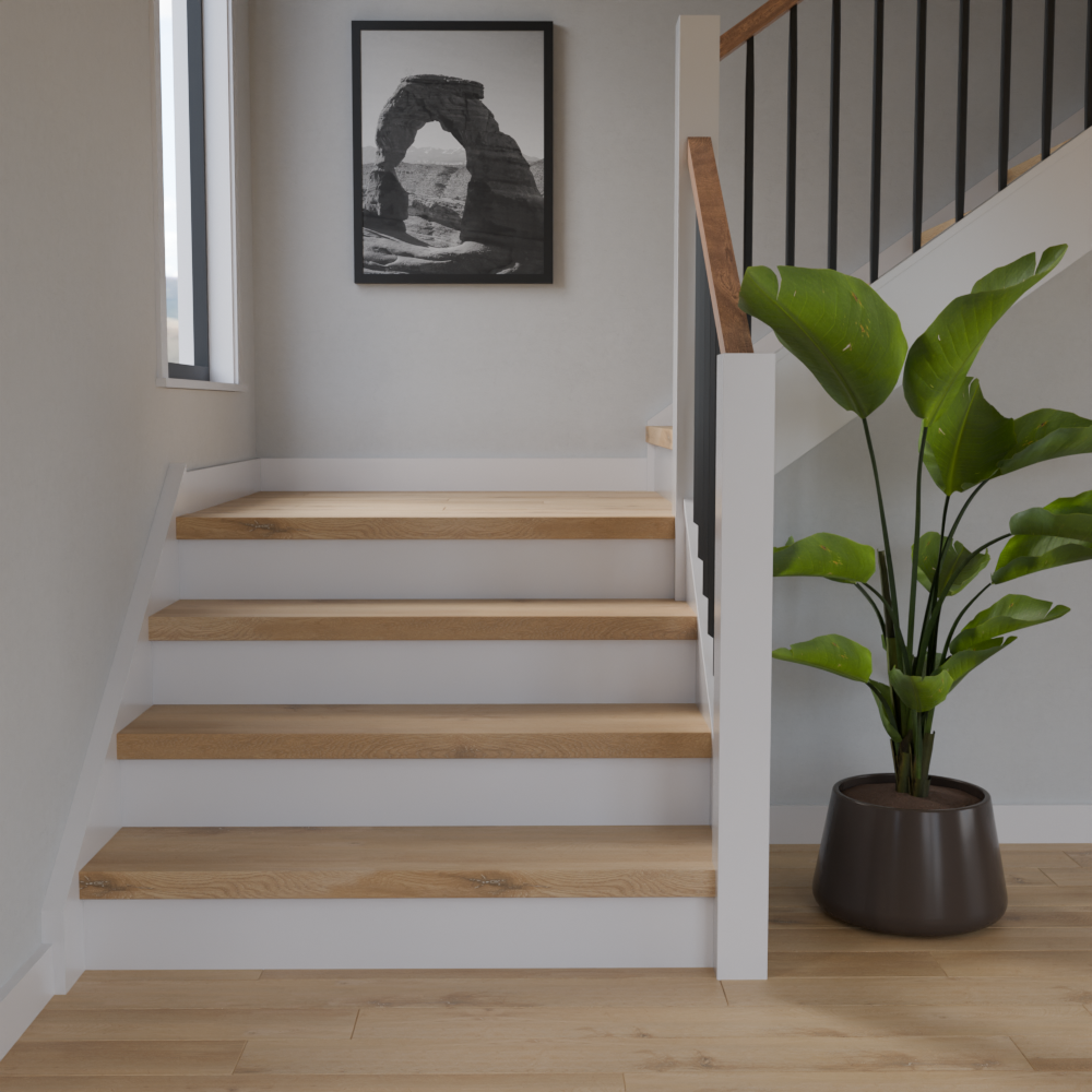 Woodley Oak 48 in Length Square Retro Fit Tread