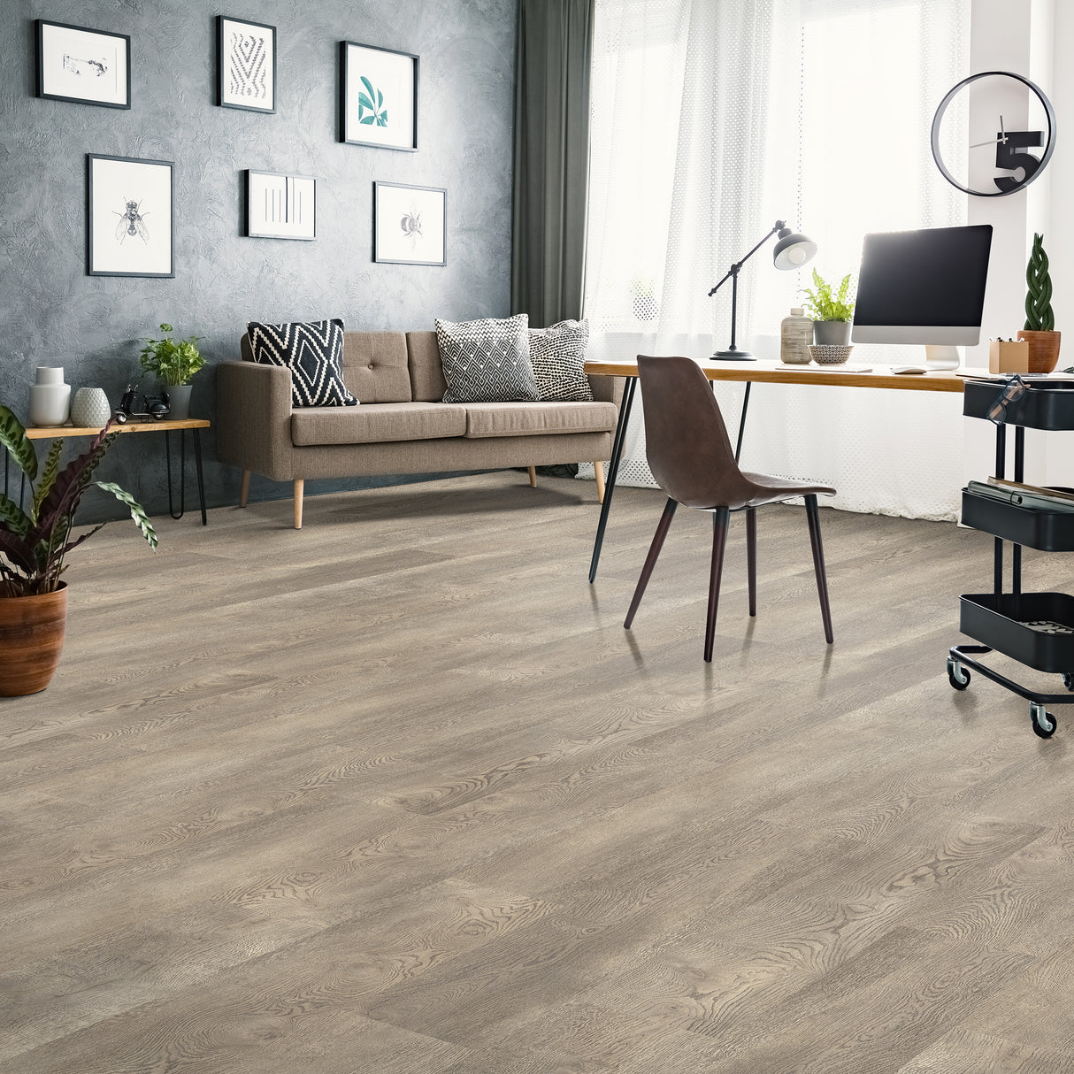 6mm Gilded Oat w/pad Waterproof Vinyl Flooring 9 in. Wide x 60 in. Long