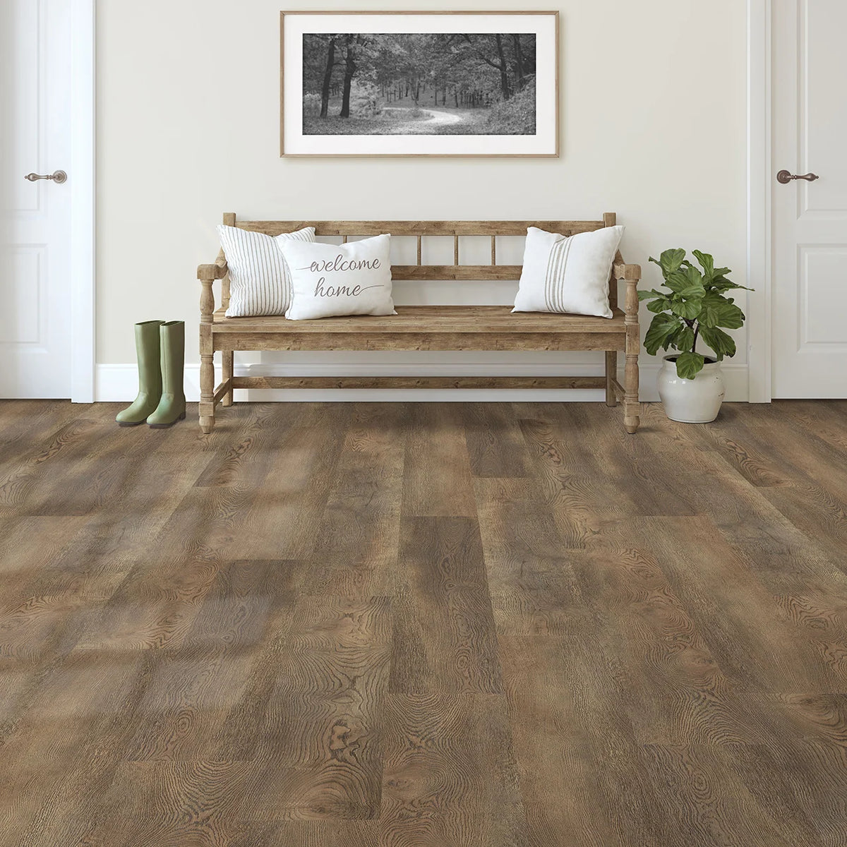 6mm w/pad Champagne Oak Waterproof Rigid Vinyl Plank Flooring 9 in Wide x 60 in Long