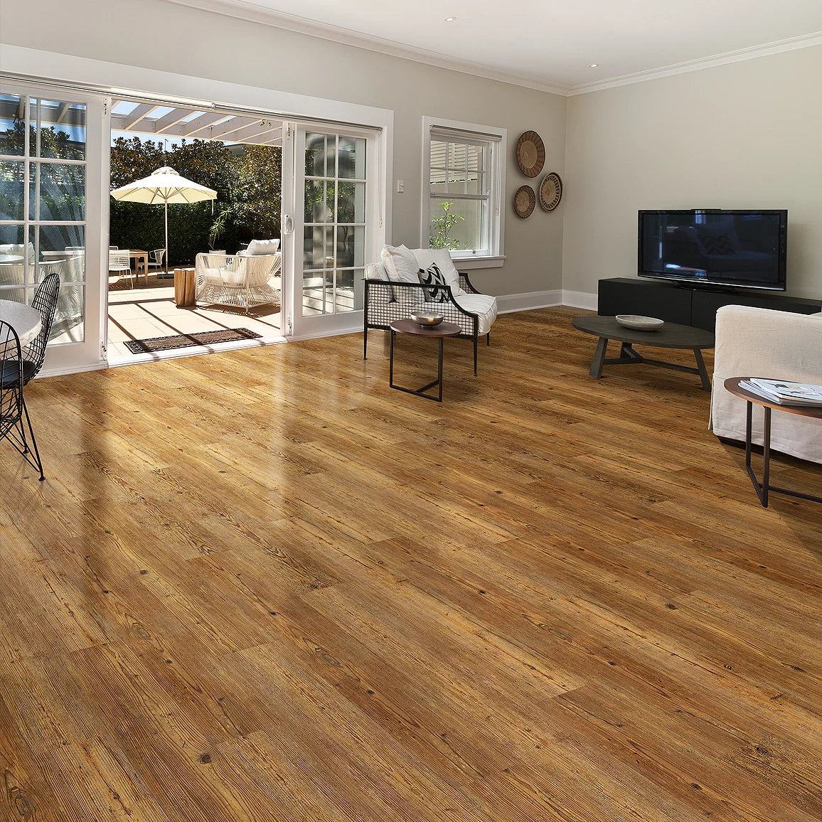 8mm w/pad Countryside Pine Waterproof WPC Vinyl Plank Flooring 6 in Wide x 48 in Length