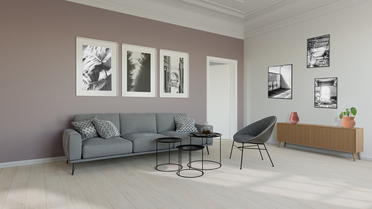 8mm Winter Elm w/Pad Water-Resistant Laminate Flooring 7.48in. Width x 50.67 in. Length