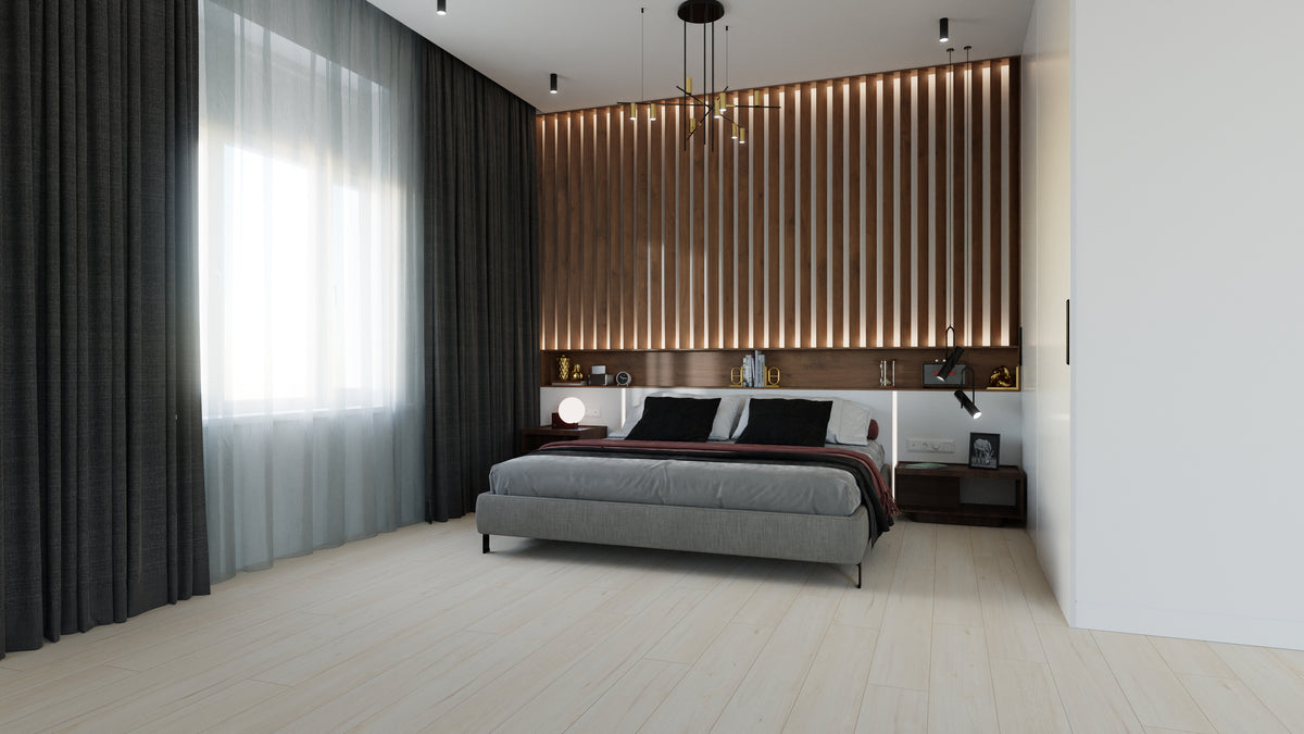 8mm Winter Elm w/Pad Water-Resistant Laminate Flooring 7.48in. Width x 50.67 in. Length