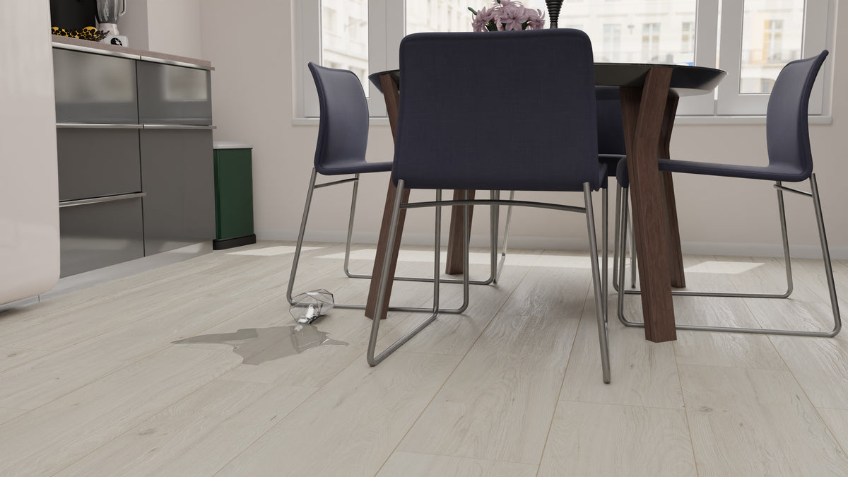 8mm Winter Elm w/Pad Water-Resistant Laminate Flooring 7.48in. Width x 50.67 in. Length