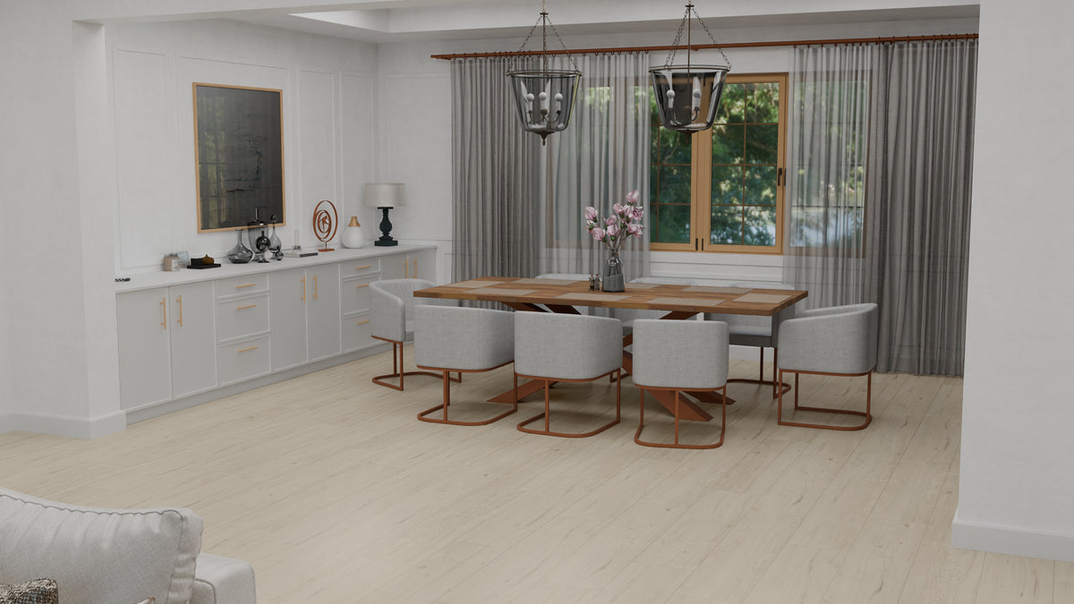 8mm Winter Elm w/Pad Water-Resistant Laminate Flooring 7.48in. Width x 50.67 in. Length