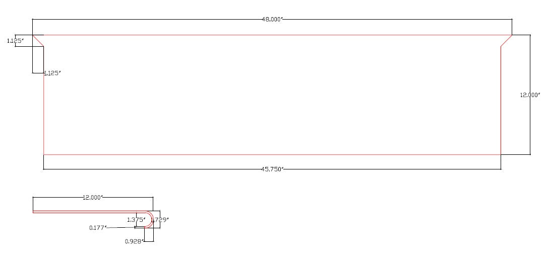Knob Hill Oak 48" inch Retrofit Tread with Return