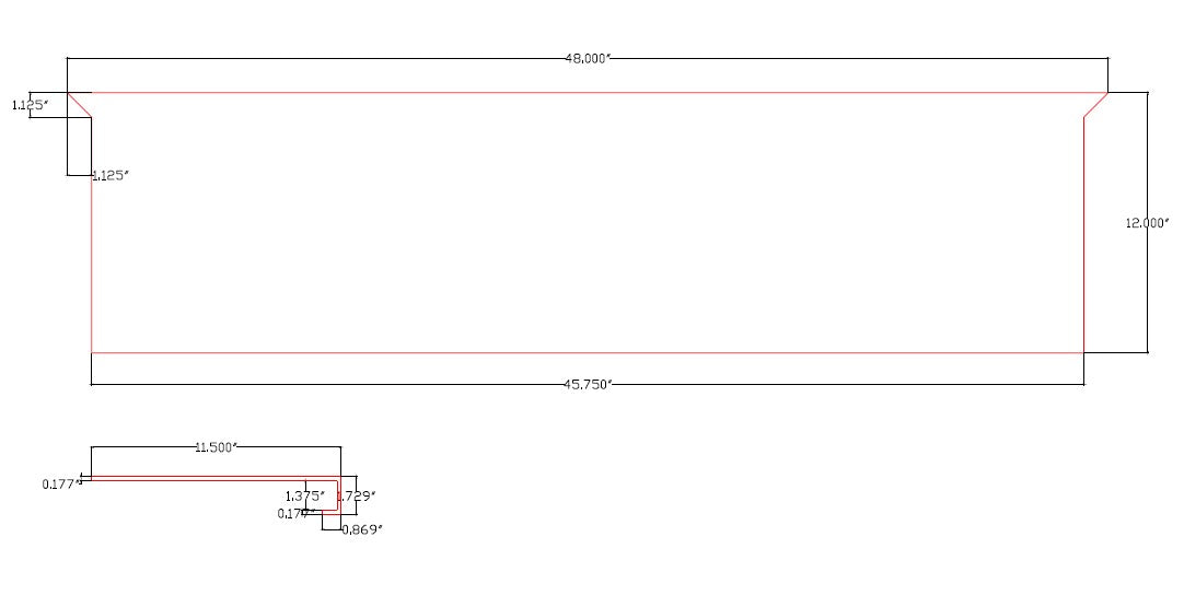 Cathedral Oak 48" inch Square Retrofit Tread with Return