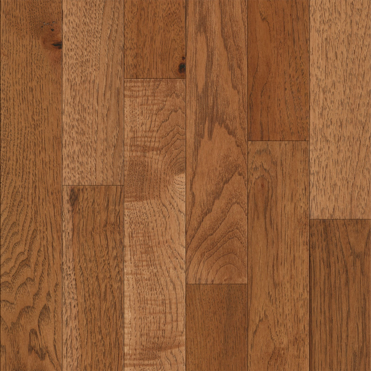 3/4 in. Hickory Saddle Prefinished Solid Hardwood Flooring 3 in. Wide
