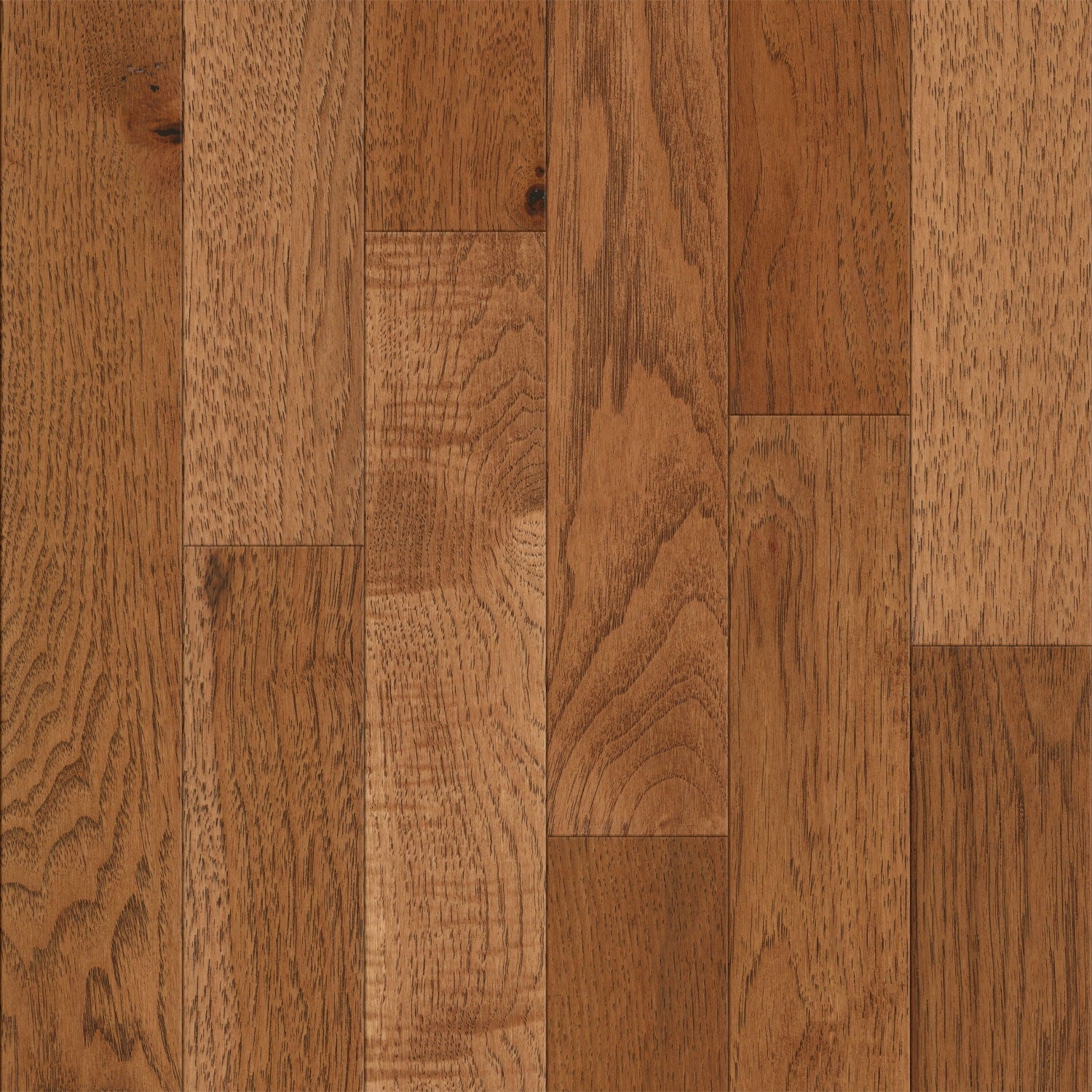 3/4 in. Hickory Saddle Prefinished Solid Hardwood Flooring 3 in. Wide