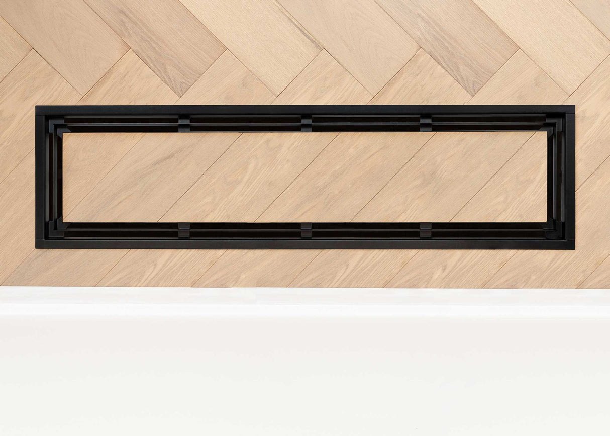 Luxe+ - Framed Steel Floor Vent Matte Black 4x10"