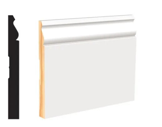 WM163 9/16 in. Thick x 5-1/4 in. Tall x 8 ft. Length Painted MDF Baseboard